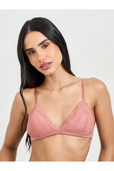Take Two By Styli Solid Lace Padded Non Wired Bralette