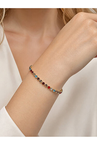 Take Two By Styli Multi-Color Crystal Charm Bracelet
