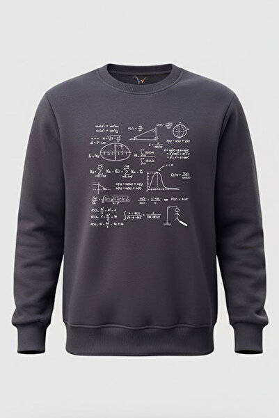 WİDİ Hanorac cu imprimeu cu formule matematice, 100% bumbac, croială normală,...