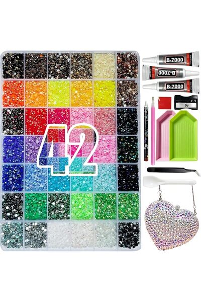 GENERAL Bedazzling Kit, 42000+Pcs Resin Jelly Rhinestones with 42 Colors 3mm ...