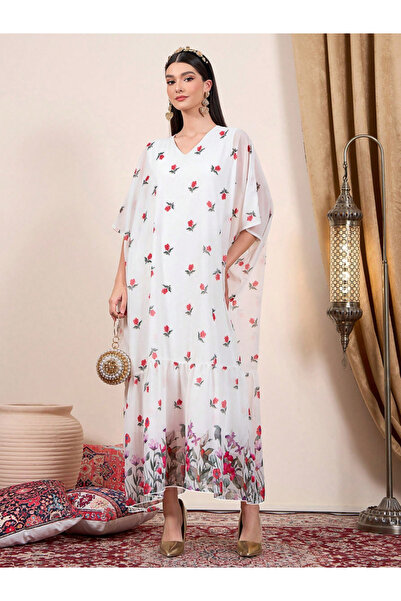 Take Two By Styli Multi-Floral Maxi Kaftan Dress