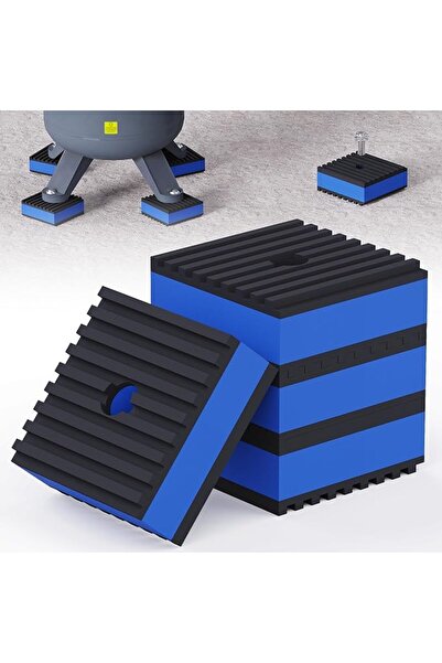 KASTWAVE 4 PCS Heavy Duty Anti Vibration Pads 2"x2"x7/8" with 3/8" Pre-Drille...