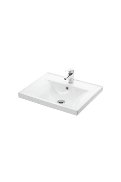 ÖZCEDEN Salkım 55 cm Beyaz Balon MDF Seramik Lavabolu Asma Banyo Dolabı Takımı