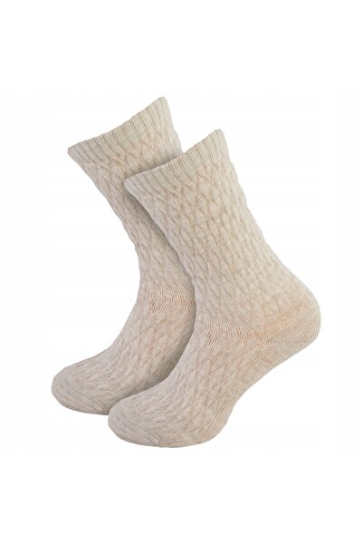 Other Șosete călduroase de damă, lungi, bej, BUMBAC Acrilic, KRYSTJAN, 36-40