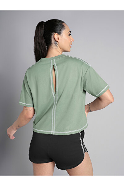 Cult By Styli Green Unity Boxy Crop Fit Top