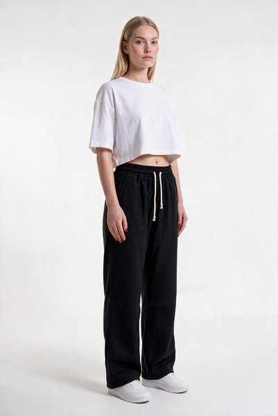 VESTRO Women's Muslin Look Palazzo Sweatpants