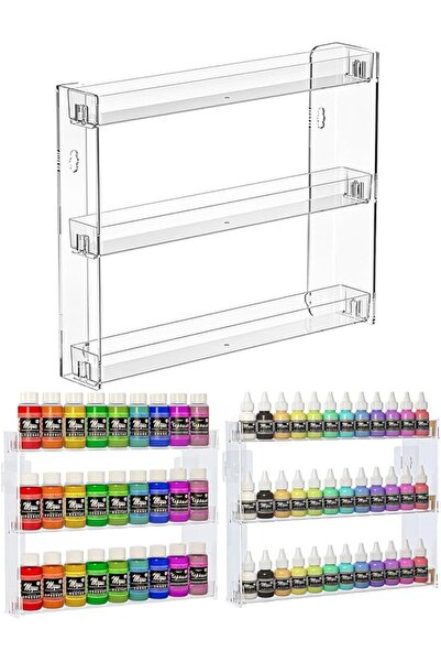 Yelajoy 3-Tier Clear Acrylic Display Rack, Wall-Mount (No Drill), Acrylic Cra...