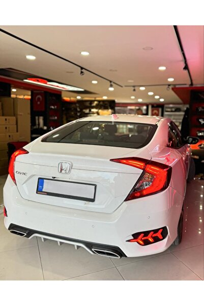 Tuning Vadisi Honda Civic FC5 Arka Sis Ledi Ağaç Dizayn Kırmızı Siyah