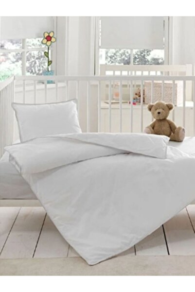 BOZBEYLER Breathable Microgel Baby Quilt White 90 X 130