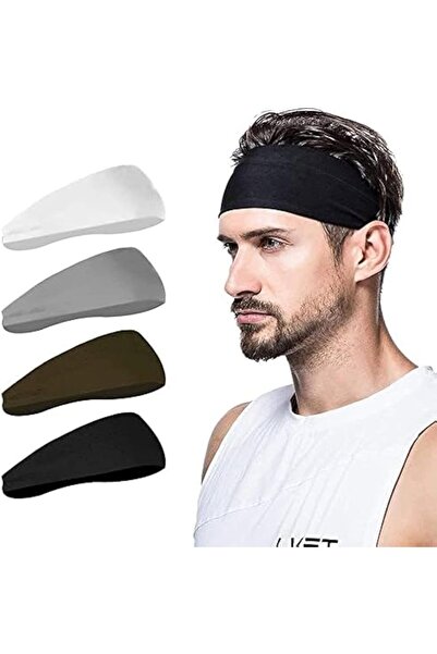SWIUKPHE 4 Pack Stretch Headbands for Men, Sweatband for Sports, Running Cycl...