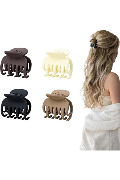 ToolHouse 4 Pack Double Row Teeth Hair Clips, Non-slip Claw Clips, Hold Jaw C...