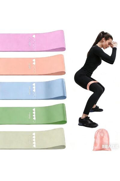 LuzCadaVez Resistance Band 5 Pcs Multi-Level 10-40lb Elastic Stretching Bands...