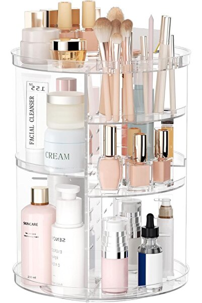 Jiavarry Rotating Makeup Organizer, DIY 8 Adjustable Layers Spinning Skincare...