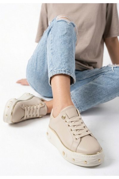 Erbilden Women's Sneaker Sports Shoes Beige Skin Comfortable Daily Bebi
