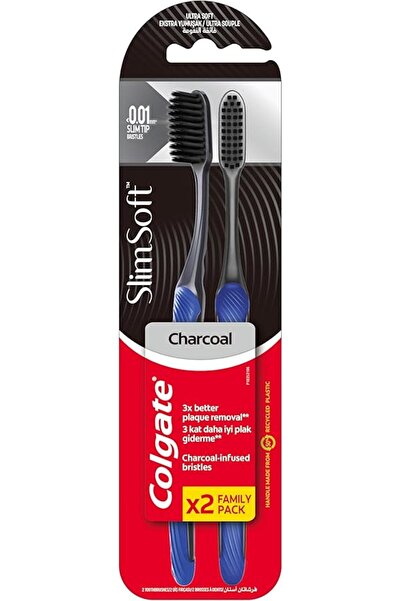 Colgate Palmolive Colgate Toothbrush Slim Soft, Black Charcoal Toothbrush, 2 ...