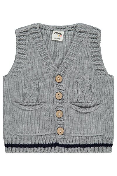 Civil Baby Braided Pocketed Vest for 3-18 Months - Gray