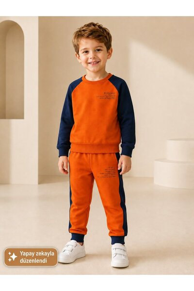 My Kids Wear Bedrucktes Sweatshirt und Jogginghose für Jungen, 2-teiliges Kin...
