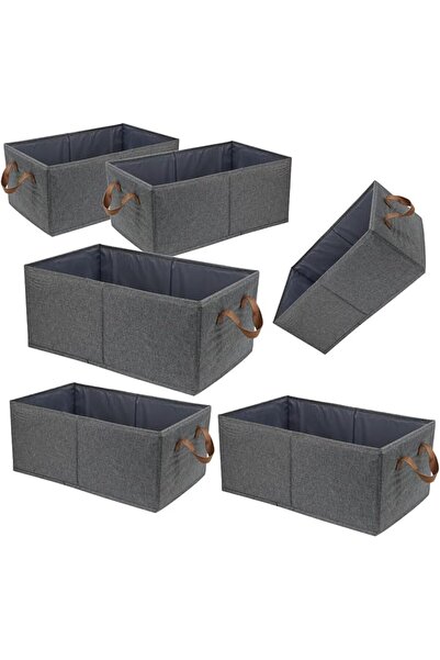 Generic 6 Pack Fabric Storage Bins, Foldable Storage Baskets with Handles, Co...