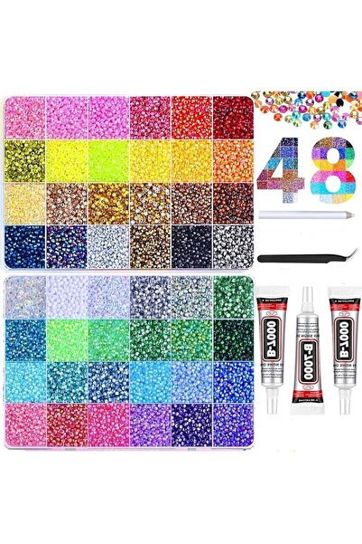 Yelajoy 48 Colors Jelly Rhinestones, Multicolor Flatback Gems for Nail Art, C...