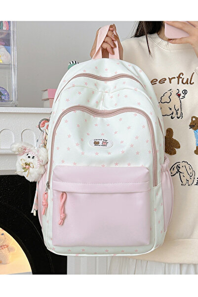 Take Two By Styli Star Print Zip Pocket Backpack