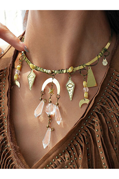 Take Two By Styli Crescent Choker Necklace