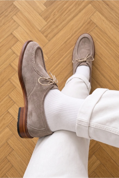 Livio Ferri Pullo Genuine Leather Lace-Up Moc Toe Men's Casual Shoes