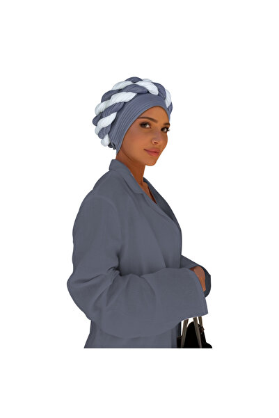 Take Two By Styli Grey Knitted Turban Hijab