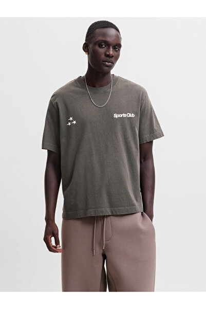 Jack & Jones Olive Jcolegacy Graphic Print Round Neck T-Shirt