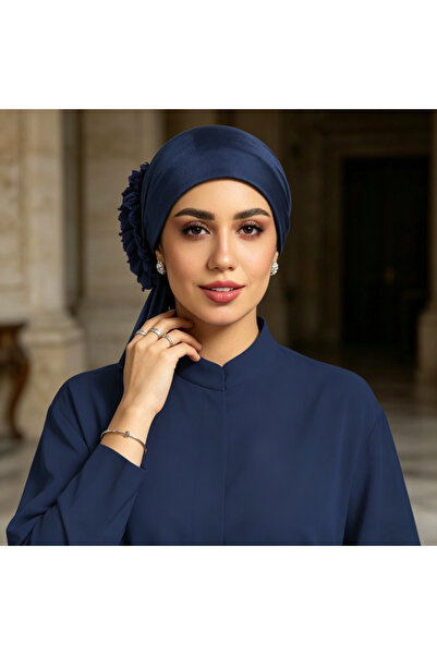 Take Two By Styli حجاب سادة باللون الأزرق البحري