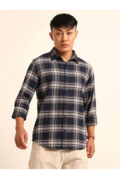 Bushirt By Styli قميص بوشيرت متعدد الألوان بأكمام طويلة ونقشة مربعات