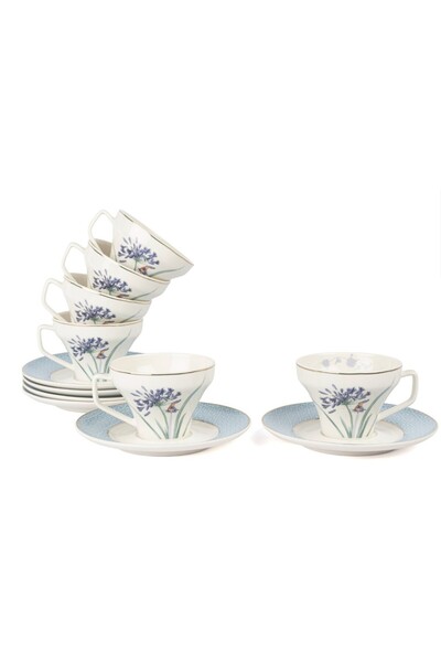 Generic Brand Lavender flutter 2-piece coffee cup set 90cc - boutique kitchen