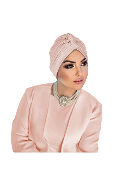 Take Two By Styli حجاب توربان مطاطي سادة بلون وردي فاتح