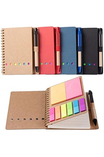 GENERAL 4 Packs Spiral Notebook Steno Pads with Pen Holder, Sticky Notes, and...