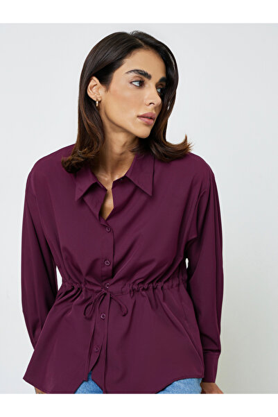 Take Two By Styli Purple Drawstring Waist Shirt