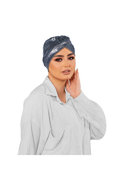 Take Two By Styli Grey Shimmer Turban Headwrap
