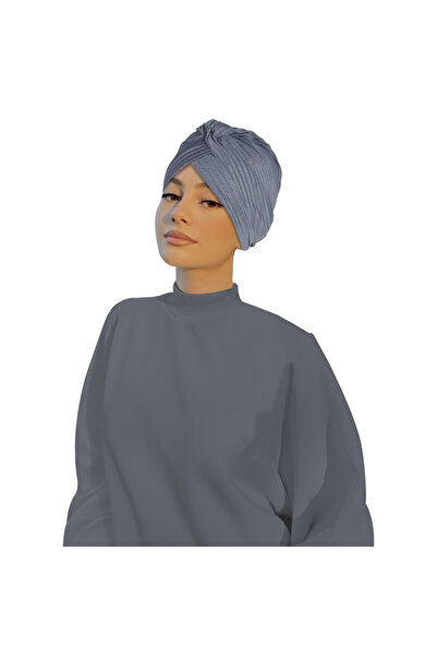 Take Two By Styli Grey Pleated Turban Hijab