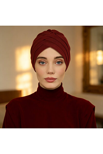 Take Two By Styli حجاب توربان سادة بلون بورجوندي