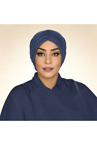 Take Two By Styli Navy Blue Plain Hijab Turban