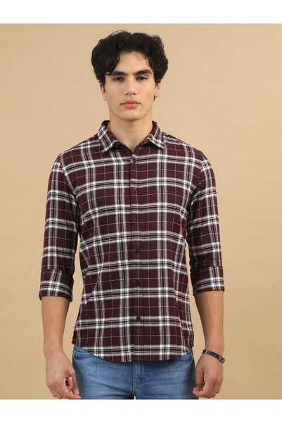 Bushirt By Styli قميص كاجوال أحمر مربعات