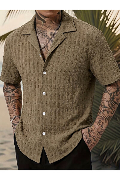 Take Two By Styli Men Textured Short Sleeve Casual Shirt