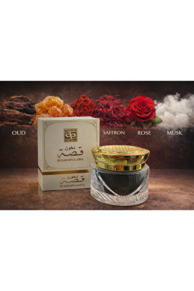 DULAL PERFUME SHOP L.L.C DUKHOON GASSA Premium Oud Bakhoor with Saffron, Rose & White Musk By DULAL PERFUME