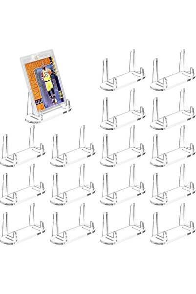 Yelajoy 16 Pcs Acrylic Trading Card Display Stand, Adjustable Clear Easel, PS...