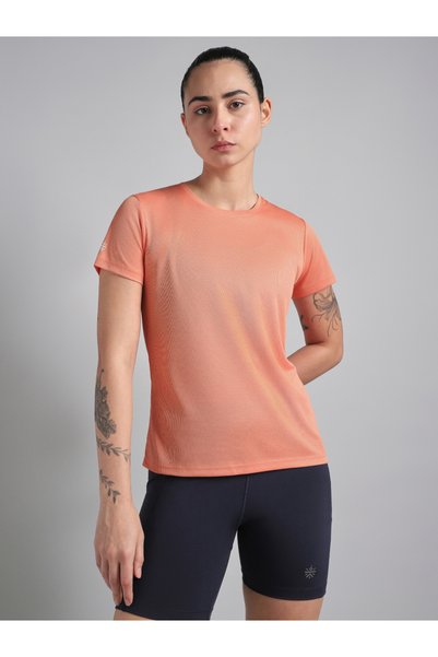 Cult By Styli Peach Performance T-Shirt With Minimal Graphic