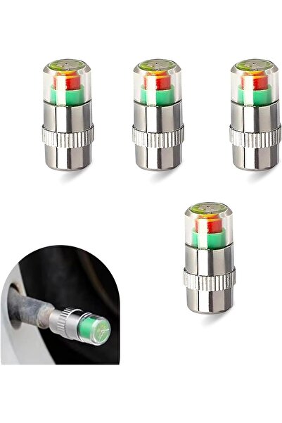 EHOME 4 PCS Valve Stem Caps, 3-Color Tire Pressure Monitor, 2.4Bar Indicator,...