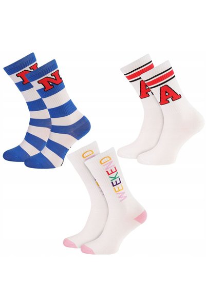 Other Set de 3 șosete colorate, cu model, pentru bărbați, amestec de bumbac, ...