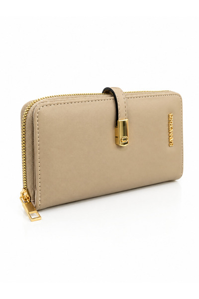Sanmorris Women's Faux Leather Wallet with Gold Buckle and Phone Compartment,...
