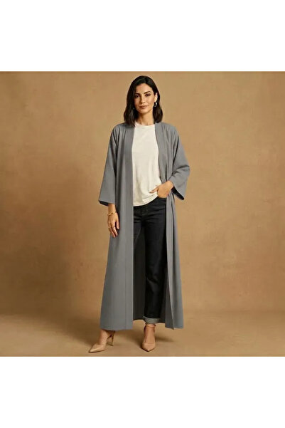 dorbe Scatter Rhinestone Kimono Belted Long Abaya Cardigan