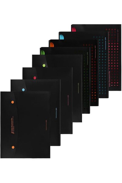 KASTWAVE ملفات قابلة للتوسيع بـ 4 ألوان مع 6 جيوب، منظم ملفات أكورديون A4، مج...