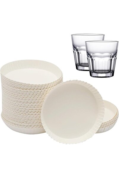 KASTWAVE 100pcs Disposable Paper Cup Covers 3.54 Inch, Recycled Material Whit...