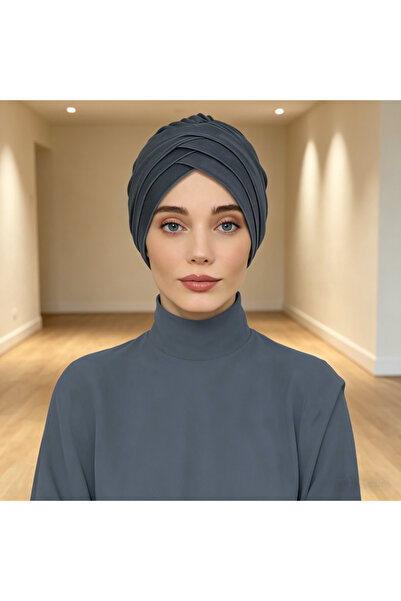 Take Two By Styli Grey Plain Turban Hijab